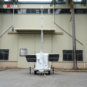 Biglux 3*450W Solar Power <b>Mobile</b> Surveillance Tower CCTV Security Camera Trailer 4G 5G Backup <b>Generator</b> DC24V IP65 Waterproof - Product Image 1