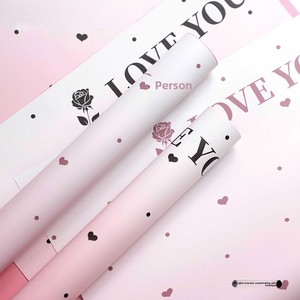 Papel de Regalo para Flores Aierflorist Love <span class=keywords><strong>First</strong></span> Heart, Plástico Impermeable con Impresión de Tinta, 56x56cm 50x35cm, Ramo Romántico para Flores - Product Image 4