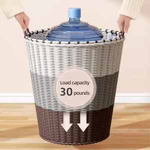 Hand-woven Home <b>Storage</b> Basket <b>Plastic</b> Wicker <b>Bins</b> Organizer Dirty Clothes <b>Storage</b> Baskets with Handles - Product Image 3