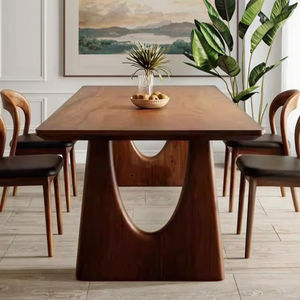 उत्तर अमेरिकी काले अखरोट भोजन चाय टेबल आधुनिक सरल ठोस लकड़ी प्राचीन ठोस लकड़ी प्राचीन यू-फुट कार्यालय वार्ता डेस्क लिविंग रूम के लिए - Product Image 1