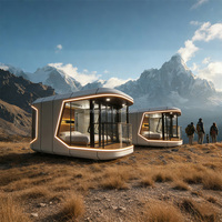 Vente flash - Maison capsule spatiale V3 - Système de commande vocale intelligent pour toute la maison - Serrure intelligente - Maison capsule préfabriquée avec cuisine