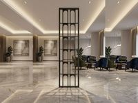 Paravent moderne en acier inoxydable arqué, séparateur de pièce en métal, écran décoratif de luxe pour restaurant, séparateur mural autoportant