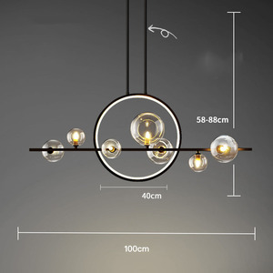 Candelabro de burbujas de cristal de doble hélice, <span class=keywords><strong>restaurante</strong></span> posmoderno nórdico sin luz principal, iluminación de personalidad minimalista - Product Image 6