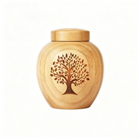 Urna de Bambú para Cremación de Mascotas, Biodegradable, Ecológica, con Grabado de Árbol de la Vida, Recuerdo Natural para Perros, Gatos y Animales Pequeños
