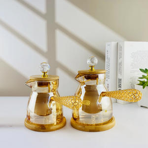 Cafetera de vidrio transparente resistente a altas temperaturas, de borosilicato alto, con asa lateral, cafetera de vidrio para el hogar - Product Image 3