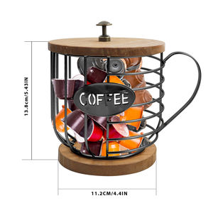 Organisateur de tasses à <span class=keywords><strong>café</strong></span> en forme de tasse en métal, support pour dosettes K-Cup, panier de rangement pour dosettes de <span class=keywords><strong>café</strong></span> avec accès pratique pour la maison ou le bureau - Product Image 1