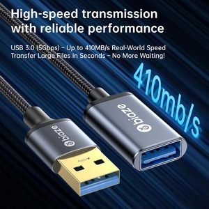 Cavo <span class=keywords><strong>di</strong></span> Prolunga USB 3.0 Schermato Biaze, Conduttore in <span class=keywords><strong>Rame</strong></span> Puro, Tipo Maschio-Femmina, Intrecciato in Nylon per Trasferimento Dati ad Alta Velocità - Product Image 2