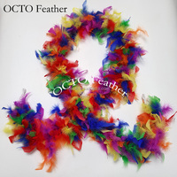 En gros Conception Personnalisée Arc-En-Ciel Couleurs Turquie Chandelle Plume Boa Pour La Décoration De Fête D'événement