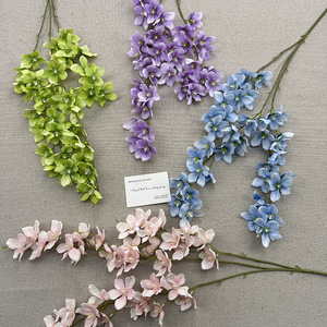 ดอกมะลิประดิษฐ์แบบสามแฉก ตกแต่งดอกไม้แขวน สีม่วง น้ำเงิน ชมพู เขียว ผ้าไหม สำหรับงานแต่งงาน - Product Image 1