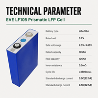 Batería Eve105ah 3.2v Lifepo4, Paquete de Baterías de Iones de Litio Prismáticas de Ciclo Profundo para Energía Solar EV