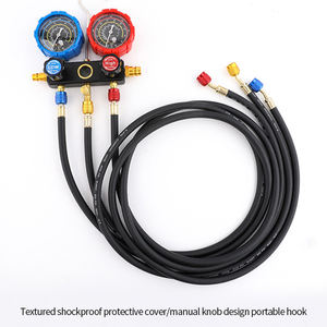 AC-Messgeräte 3-Wege-Verteilermessungsset für <span class=keywords><strong>R22</strong></span> R134a R401a R404a Kältemittel-Kfz-Messgerät mit Schläuchen Schnell kupplungen - Product Image 6