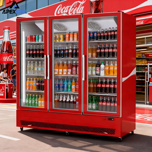 Vitrine réfrigérée pour boissons avec 3 portes vitrées, réfrigérateur commercial avec congélateur <span class=keywords><strong>vertical</strong></span> - Product Image 1