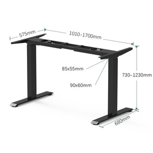 Base de Escritorio Eléctrico Ajustable en Altura, 1010-1700 mm, Doble Motor, Patas Metálicas para Estación de Trabajo - Product Image 1