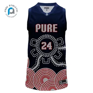 Pure 2024 new design custom mesh indigenous training sublimation breathable basketball jersey and short