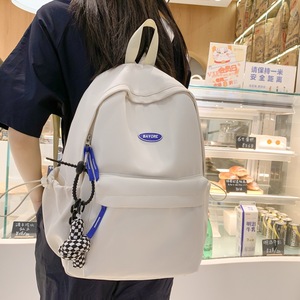 Ins Japanese-style Harajuku Antique Girl's Schoolbag Women's Korean-style Simple Solid Color Student <b>Backpack</b> <b>Large</b> Capacity - Product Image 1