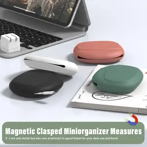 Organisateur de casque en silicone Anti-Fall Out Portable Mini Data Cable Storage Case,Soft Sleek Mini Storage Bag