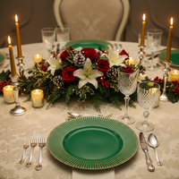 Assiettes de présentation en gros de 13 pouces en plastique, motif personnalisé pigmenté, durables et réutilisables, le choix parfait pour les mariages