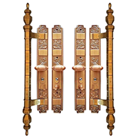 Juego de Manijas Dobles para Puerta Principal de Apartamento, de Latón Sólido Esmaltado, 800 mm de Largo, Diseño Europeo Moderno de Alta Calidad