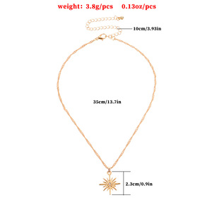 สร้อยคอรูปดวงอาทิตย์ใหม่สำหรับผู้หญิงเครื่องประดับโซ่กระดูกไหปลาร้าดาว - Product Image 5