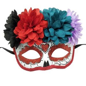 Halloween Maskerade Maske Mexikanischer Tag der Toten Maske für Frauen Männer Zuckers chädel Blume Augen maske Phantasie Karneval Party Maske - Product Image 6