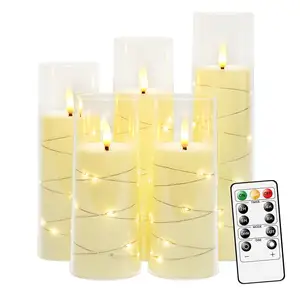 WANHUA wholesale supply essential oil soy religious custom flameless tea lights led pillar candles with logo