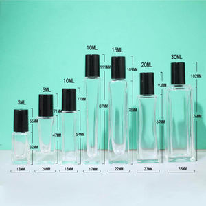 Botella de Vidrio Cuadrada de 3 ml, 5 ml, 10 ml, 15 ml, 20 ml, 30 ml, Transparente, Esmerilada, de Lujo, Vacía, Pequeña, para Perfume, Roll-on, Aceite Esencial - Product Image 2