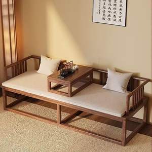 Chinese Style Solid Wood <b>Daybed</b> Ming Style Sofa Bed Convertible Living Room Furniture <b>Small</b> Apartment Use - Product Image 1