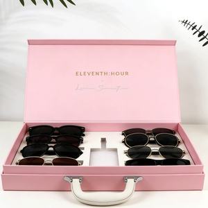 Custom logo Packaging Cardboard Boxes Cajas Personalizadas Eyewear Sunglasses <b>Suitcase</b> Briefcase Packaging Paper Box with Handle - Product Image 4