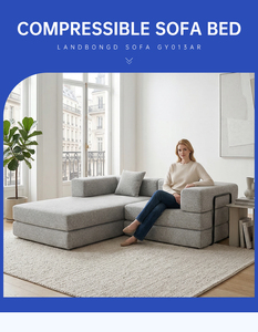 <span class=keywords><strong>Canapé</strong></span> convertible modulaire 3 places en forme de L, sans cadre, compressé sous vide en boîte - Product Image 3