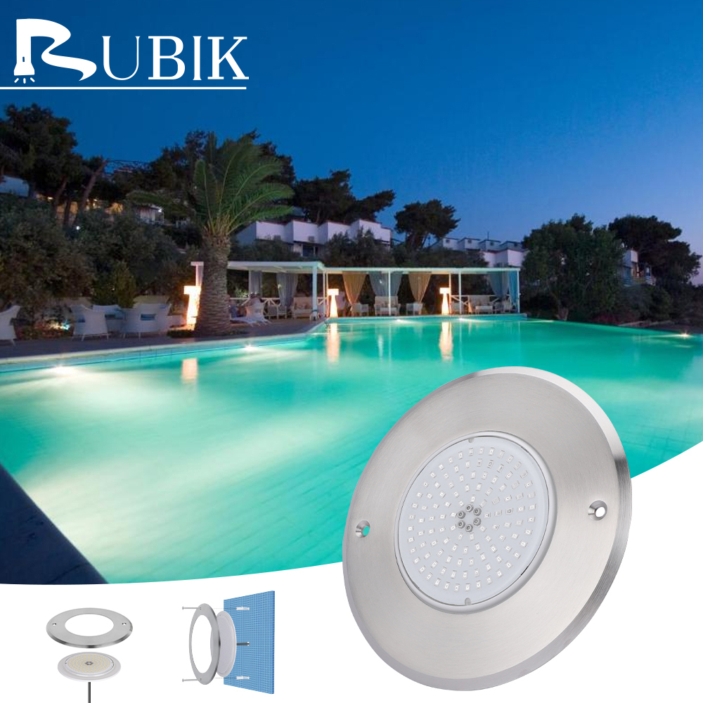 Cross-Border Outdoor Ultra-Thin 316 Stainless Steel Wall-Mounted Swimming Pool Lamp IP68 Waterproof Opening Feature Pool Lights
