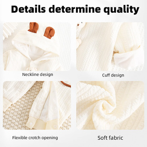 Conjunto de Ropa para Bebé de Primavera y Otoño, Nuevo Estilo, para Niños y Niñas, 100% Algodón, Doble Capa, Acolchado, con Capucha - Product Image 2