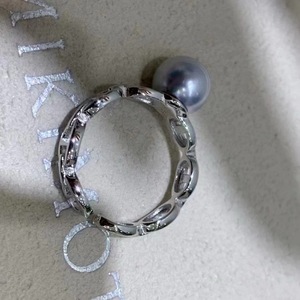 Anillo Personalizado con Diseño Simple y Cadena Abierta, Anillo de Moda con Diseño de Nariz de Cerdo, Anillos de Perlas de Cáñamo para el Dedo Índice - Product Image 3