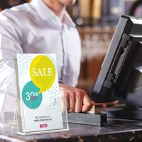 Support de brochure moderne personnalisé en acrylique transparent, léger et écologique, présentoir/étagère pour comptoir de réception, utilisation sur bureau de vente au détail