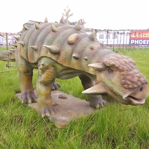 Life Size Realistic Animatronic Dinosaur Ankylosaurus For Theme Park