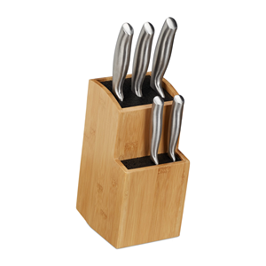 Bloc à couteaux en bambou PP - Porte-couteaux universel pour le rangement des ensembles de couteaux de cuisine - Product Image 1