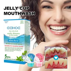 Eelhoe 5 cái Nước súc miệng cầm tay vết bẩn mùi loại bỏ răng làm trắng loét làm giảm mảng bám loại bỏ ma thuật thạch cốc nước súc miệng