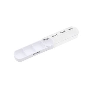 28 Compartments Organizer White Shell 14 Grids <b>7</b> Day Sealed Round Pill Case <b>Tablet</b> Sorter Box Stock Pill Box - Product Image 3