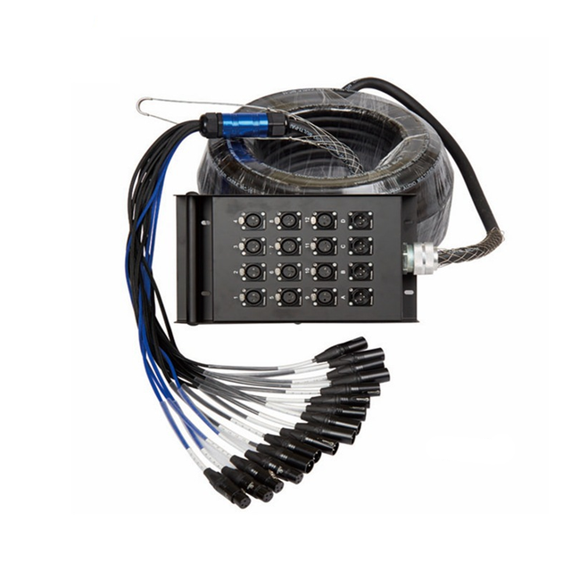 Audio 12 Channel 30m XLR Low Profile Snake Cable with 4 TRS Returns Circuit Board Snake for Recording Stage Studio PA DJ Use