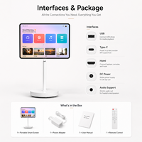 Pantalla Inteligente con Soporte Ajustable, Pantalla Táctil Portátil para Videollamadas, Clases en Línea, Entrenamiento Físico y Películas