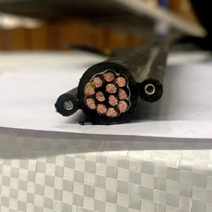 Cable de control flexible de cobre para grúa con doble alivio de tensión, 300/500V, de alta resistencia, con cubierta negra, 125A, para suministro de energía EOT en grúas - Product Image 1
