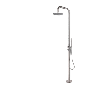Brushed Stainless Steel Chrome Garden Shower Set Wall <b>Mount</b> 2-Function Rain <b>Spray</b> Ceramic Core Apartment Villa Shower JK0405 Bru - Product Image 1