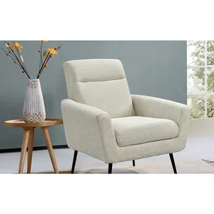 आधुनिक डिजाइन क्रीम सफेद कमरे में रहने वाले फर्नीचर कुर्सी लाउंज एक्सेंट एकल सीट सोफे कुर्सी के लिए पुस्तक कैफे