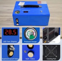 Compresseur d'air haute pression portable 12V 110V 220V 350W 30mpa 4500psi 300bar sans huile pour paintball, plongée et gonflables