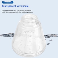 Bouteille de stockage d'alcool en verre et acier inoxydable avec graduation transparente, 180 ml, grande capacité, à pression pour distribution