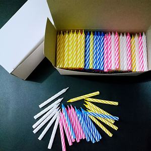 Merri Wish coloré fileté <span class=keywords><strong>anniversaire</strong></span> petite bougie créatif coloré 144 pièces monté spirale gâteau <span class=keywords><strong>d</strong></span>écoration bougies - Product Image 1