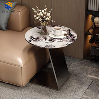 Table d'appoint en marbre Calacatta Viola, pour intérieur moderne, résistante à l'eau, garantie 5 ans, dalle de marbre pour intérieur
