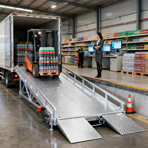 Rampa di Carico Idraulica Regolabile Usata per <span class=keywords><strong>Container</strong></span>, Vendita Diretta dalla Fabbrica, Rampa Portatile in Acciaio per Carrelli Elevatori - Product Image 2