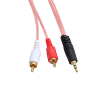 Câble audio double RCA mâle 3,5 mm torsadé de haute qualité, 1,5 m, gaine PVC, blindage feuille, pour amplificateur répartiteur de lecteur DVD