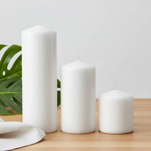 Wholesale <strong>White</strong> Paraffin Wax Pillar <strong>Candle</strong> for Home Decor for Christmas Wedding &amp; Holiday Celebrations-Christmas Easter - Product Image 1