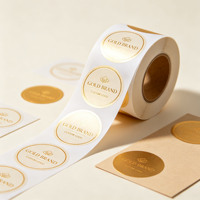 Autocollant personnalisé imperméable avec estampage doré, étiquette personnalisée avec logo de marque imprimé, autocollant adhésif pour la décoration d'emballages
